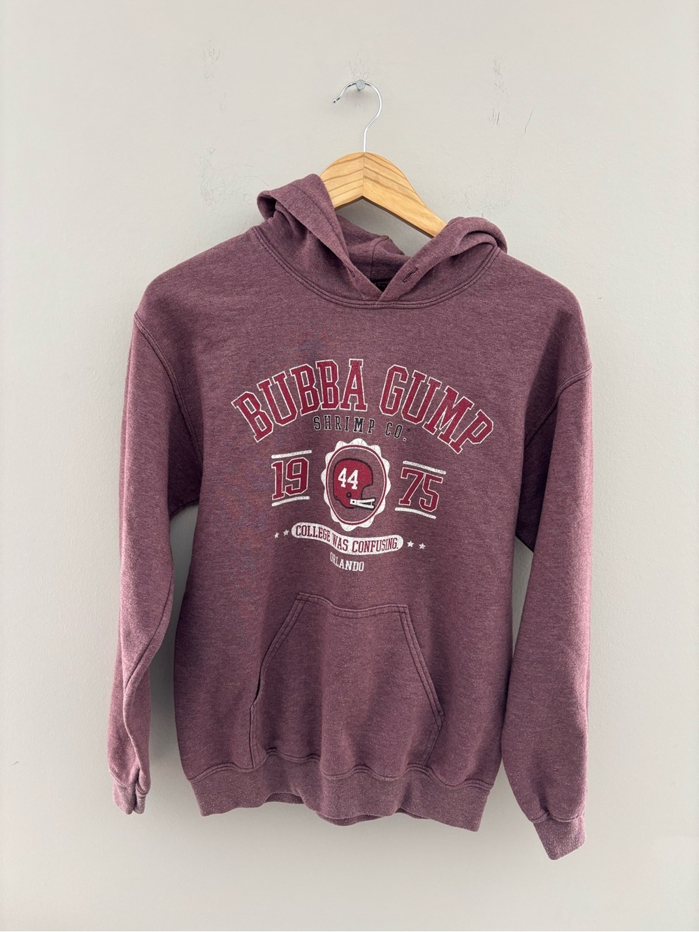 Bubba Gump Shrimp Co Hoodie Gray Pullover Sweatshirt Forrest Gump Graphic Size S